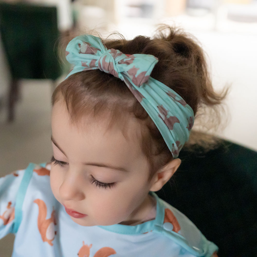 Squirrel Top Bow Turban Headband - Image 3