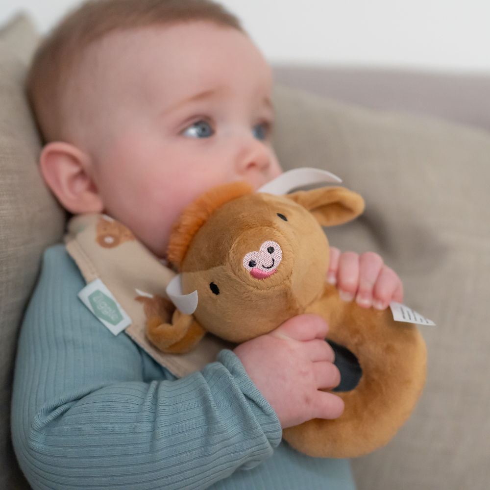 Highland Cow Plush Baby Rattle - Image 4