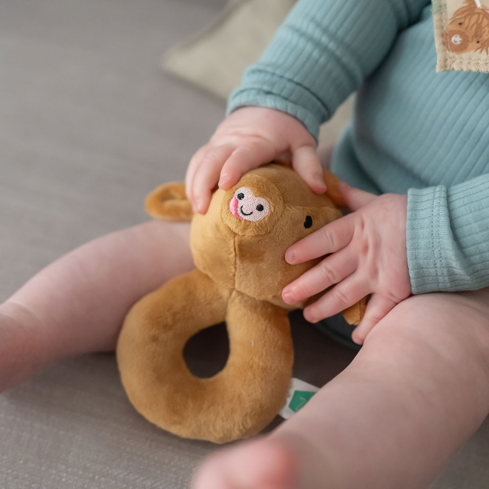 Highland Cow Plush Baby Rattle - Image 2