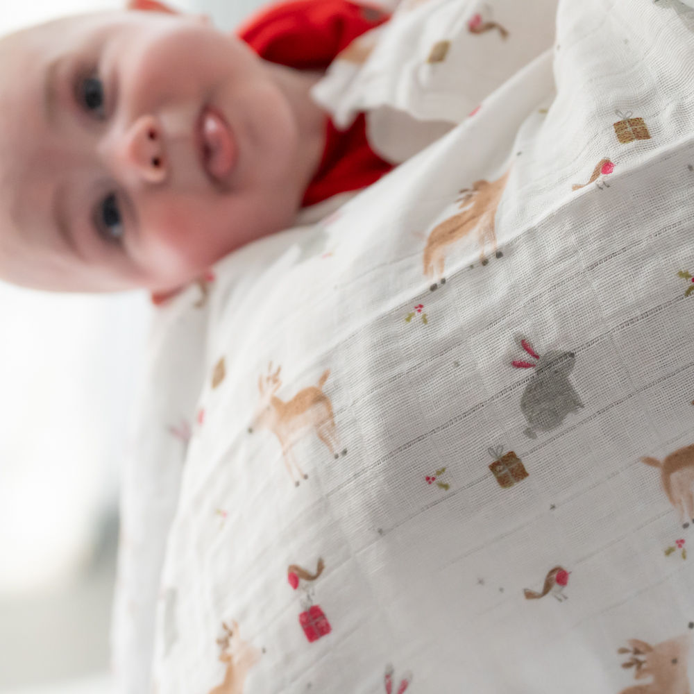 Christmas Reindeer & Rabbit Single Muslin - Image 3