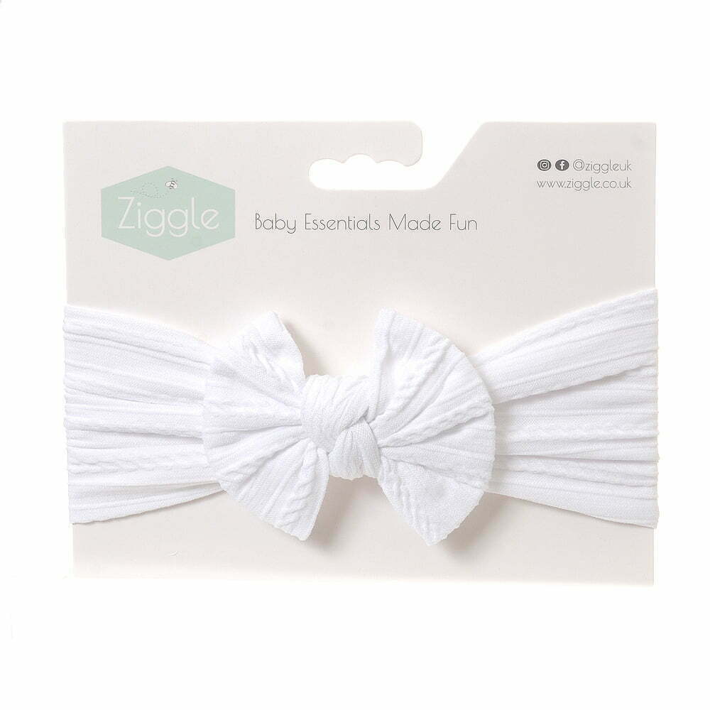 White Top Bow Turban Headband