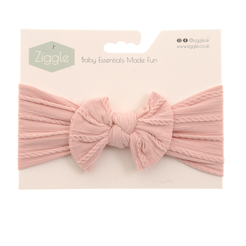 Rose Pink Top Bow Turban Headband