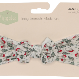 White Santa turban bow headband