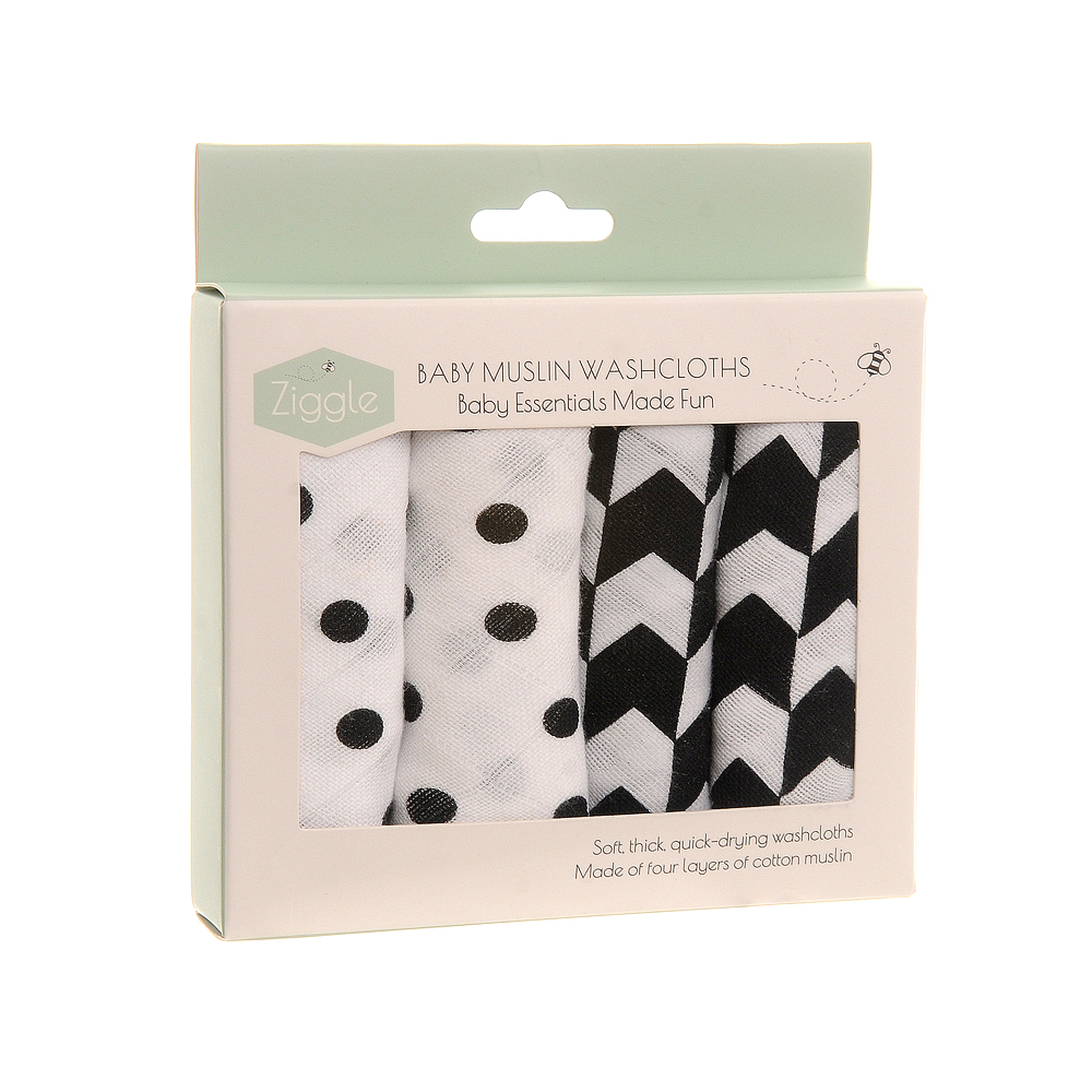 Black and White Washcloths
