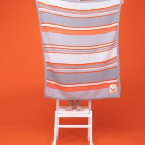 Cosatto Grey & Orange Striped Blanket
