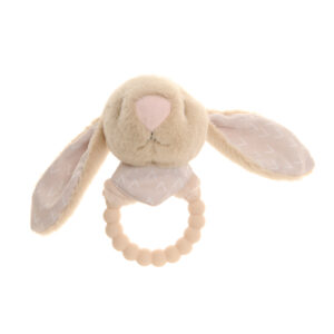 Beige Bunny Plush Baby Rattle