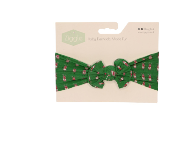 Green Reindeer turban bow headband